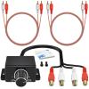 UBANU 3Pcs Universal RCA Level Controller with Audio Cables | Car Audio Bass Control Knob | RCA Stereo Cables | for Motorcycle, Home Theater, Speakers view 1