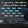 8-Port 10G SFP+ Managed Switch, L3 Web Managed, 160Gbps Bandwidth, Desktop/Wall Mount, Metal Fan Cooling, Console Port, Supports 1G/2.5G/10G SFP Modules, Port Isolation, LED Indicators view 3