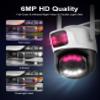 6MP Dual Lens Outdoor Security Camera Outdoor, WiFi Home Surveillance Camera, 2.4GHz Wireless, PTZ, 355Pan, 90Tilt, Human Detection & Auto Tracking, 2-Way Audio, IP66, Night Vision, 24/7 recording view 4