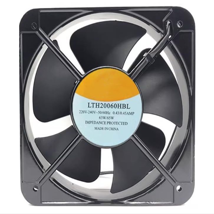 LTH20060HBL AC 220/240V 0.43/0.45A 63/65W 200x200x60mm 2-Wire Cooling Fan