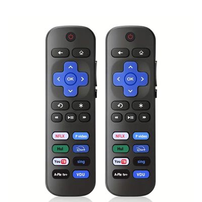 (2 Pack) Universal Remote Control Replacement Compatible with Roku TVs TV Remote with 8 Shortcut Keys (Not Compatible with Roku Stick/Player/Box)