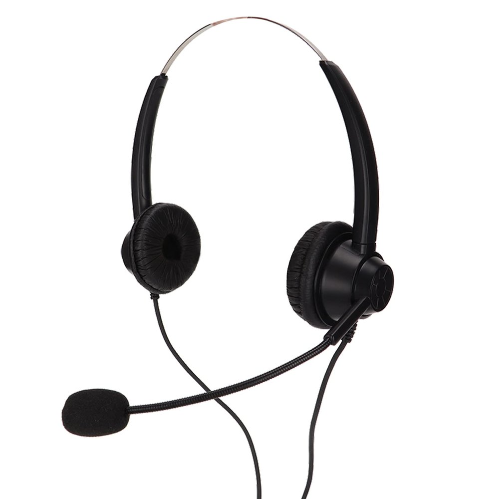ciciglow Binaural Business Headset, Type C Double Sided Headset with Noise Cancelling Microphone Binaural Headphone for Call Center Online Course Conference Call