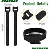 128 PCS Reusable Cable Ties, Adjustable Cable Organizer, Hook-Loop Cable Management - 6 Inch view 2