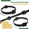 128 PCS Reusable Cable Ties, Adjustable Cable Organizer, Hook-Loop Cable Management - 6 Inch view 3