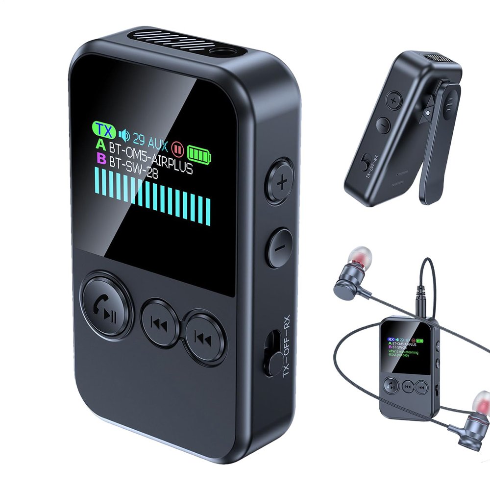 Music Player, Hd Low-Latency Sound, 6.4x3.7x2.5cm, Wireless Music Adapter, Bl-uetooth Audio Receiver, Compact and Travel Ready, for Work, Travel