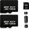 2-Pack 128GB MicroSDXC Memory Cards with SD Adapter & USB Reader, U3 V30 Standard Speed, High-Endurance TF Cards for Dash Cam & Security Camera, 4K Ready view 1