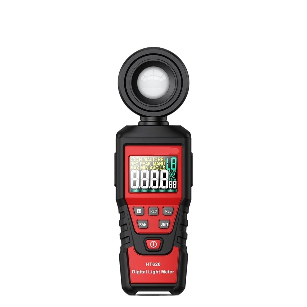 lux Meter, HT620 Digital Light Meter 100000 LUX Photometer Luxmeter Professional Lux FC Test LED High Accuracy Illuminometer Lighting Intensity Brightness Measurement(HT620)