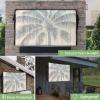 Outdoor TV Cover 50 Inch Tropical Palm Leaf Trees TV Enclosure Beige Wood Grain TV Covers for Outside TV Display Screen Protector with Remote Control Pocket Home Decor view 2