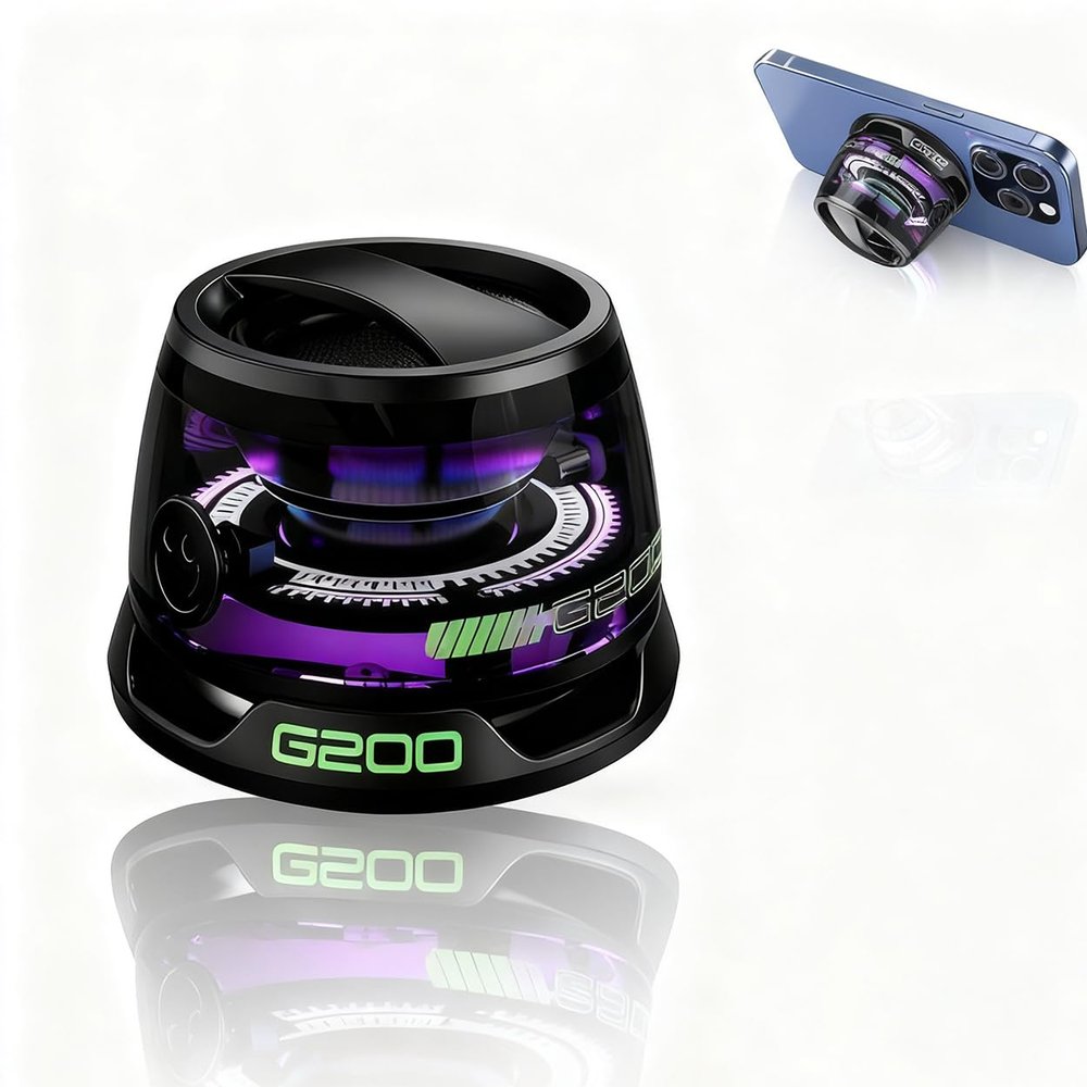 Gluar Magnetic Bluetooth Mini Speaker with RGB Lights, Bluetooth 5.4 Low Latency, Enhanced Bass Portable Wireless Speaker for Car/Home/Outdoor,Black