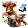 HGGJFLYX Case for Samsung Galaxy Tab S9/S9 FE/S10 Plus Tablet,360 Degree Rotating Multi-Angle Viewing Stand Fold Leather Tablet Cover for S9/S9 FE/S10 Plus,Auto Sleep/Wake,Cows with Flower Crowns view 1