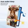 HGGJFLYX Case for Samsung Galaxy Tab S9/S9 FE/S10 Plus Tablet,360 Degree Rotating Multi-Angle Viewing Stand Fold Leather Tablet Cover for S9/S9 FE/S10 Plus,Auto Sleep/Wake,Cows with Flower Crowns view 3