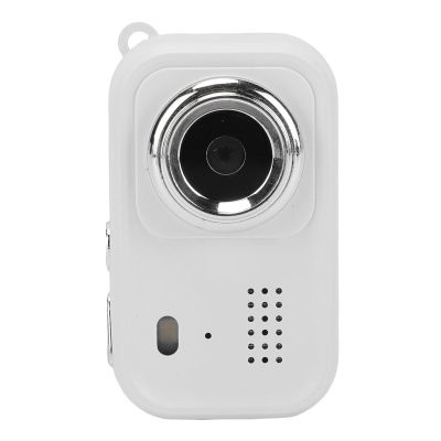 VELATEMOR Thumb Camera, 1080P Mini Body Camera with 2 Inch Screen, 120mins Recording, Portable Wearable Cam with Wrist Strap & Keychain for Outdoor Sports Pet Recording Daily Vlog (White)