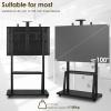 ALINUOYQ Mobile Cart Rolling TV Stand, 69.09x25.2x3.94inch Mobile TV Stand, Height Adjustable Portable Outdoor Rolling TV Stands with Wheels for Home Office Conference Hall view 2