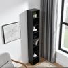 8-Tier Media Tower Rack, CD DVD Slim Storage Cabinet with Adjustable Shelves, Tall Narrow Bookcase Display Bookshelf for Home Office,Multi-functional double-decker bookcase (Black) view 4