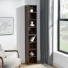 8-Tier Media Tower Rack, CD DVD Slim Storage Cabinet with Adjustable Shelves, Tall Narrow Bookcase Display Bookshelf for Home Office,Multi-functional double-decker bookcase (Walnut) view 3
