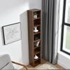 8-Tier Media Tower Rack, CD DVD Slim Storage Cabinet with Adjustable Shelves, Tall Narrow Bookcase Display Bookshelf for Home Office,Multi-functional double-decker bookcase (Walnut) view 4