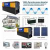 12000W Off-Grid Solar Power Inverter DC 72V 60V 48V 24V 12V to AC 120V 240V Converter, Pure Sine Wave Power Inverter with AC Outlets Display for Truck, Home, RV, Camping, Silver(Size:60v to 110v) view 4