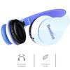 BESTGOT Headphones for Kids Children Headphones for Kids Boys Adult with Microphone Volume Control Foldable Headset with 3.5mm Plug Removable Cord (White/Blue) view 2