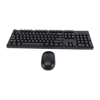 Yoidesu Wireless Keyboard and Mouse Combo, 2.4GHz 104 Keys Full Size Ergonomic Keyboard, Smart, Anti Fading for Laptop, Computer, PC (Black)