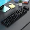 Yoidesu Wireless Keyboard and Mouse Combo, 2.4GHz 104 Keys Full Size Ergonomic Keyboard, Smart, Anti Fading for Laptop, Computer, PC (Black) view 4