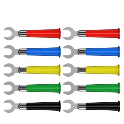 10PCS 6MM Insulated Fork Spade U-Type Wire Connector Electrical Crimp Terminal Y Spade Copper Banana Socket 6mm J.10009(5 red 5 Black)