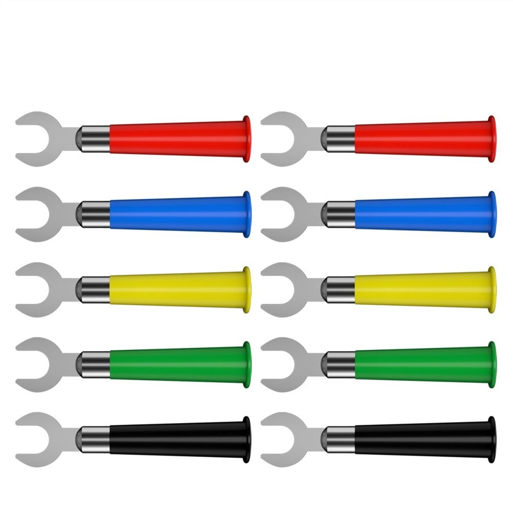 10PCS 6MM Insulated Fork Spade U-Type Wire Connector Electrical Crimp Terminal Y Spade Copper Banana Socket 6mm J.10009(5 red 5 Black)