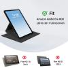 HGGJFLYX Case for Kindle Fire HD8 2018/2016/2017 Tablet,360 Degree Rotating Multi-Angle Viewing Stand Fold Leather Tablet Cover 8" for Kindle Fire HD8 2018,Auto Sleep/Wake,Garden Black Cat view 2