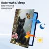 HGGJFLYX Case for Kindle Fire HD8 2018/2016/2017 Tablet,360 Degree Rotating Multi-Angle Viewing Stand Fold Leather Tablet Cover 8" for Kindle Fire HD8 2018,Auto Sleep/Wake,Garden Black Cat view 3