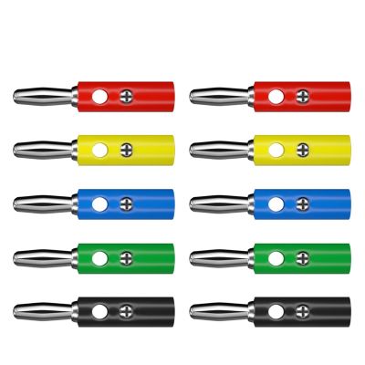 10PCS 4MM Banana Audio Speaker Electrical Screw Connector 5 Colors Electrical Accessories Q.10016(5 red 5 Black)