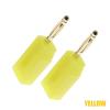 100PCS 2MM Male Retractable Tube Stackable Banana Wire Solder Connector(Yellow) view 2