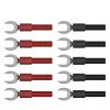 10PCS 8MM Insulated Fork Spade U-Type Wire Connector Electrical Crimp Terminal Y Spade Copper Banana Socket 4MM Q.20017(5 red 5 Black) view 2