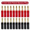 10Pcs 4mm Banana Plugs Gold Plated Non Slip Shell Musical Speaker Cable Wire Pin Banana Connectors(10 Black) view 3
