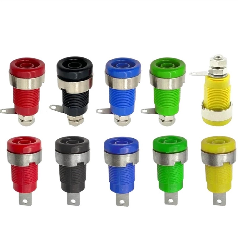 20pcs 4MM Banana Socket Jack 32A Insulated Panel Mount Binding Post Connector Multimeter Socket Banana Head Female(LW Red x 20pcs)