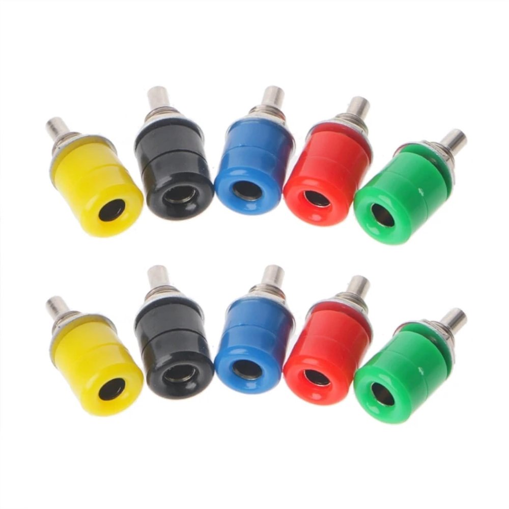 10 Pcs 5 Color 4mm Female Banana Socket Connector Binding Post o Termin
