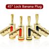8Pcs 24K Gold Plated Banana Connectors Audio 45Dgree Locking Banana for Speaker Cable(8Pcs Mixed) view 3