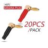 20PCS 4mm L-Shaped Right Angle Banana Soft Plastic Shell 90 Degree Banana Connector Red Black view 2