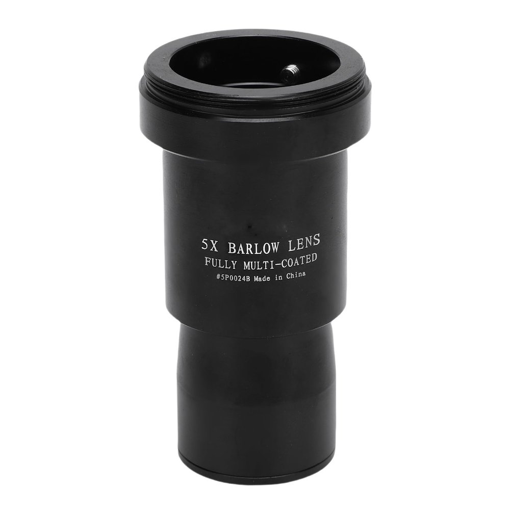Diyeeni 1.25 Inch 5X Barlow Lens, Multi Layer Broadband Green Coated Lens, Fully Metal Astronomical Telescope Accessory with M42x0.75mm T Thread