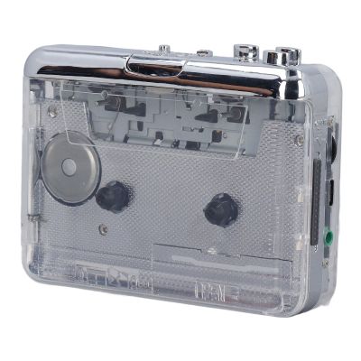 Zunate Vintage Cassette Player, Portable Retro Casette Tape Player with Auto Reverse, 3.5mm AUX Jack, Transparent Cassette to MP3 Converter for Laptop CD Engraver