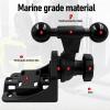 Luocute Aluminum Fish Finder Mount, Adjustable Marine Electronic Holder Bracket for Boat GPS Fish Finder with Dual Ball Head, Rubber Pad, Multiple Joint Rotations, Reinforced Arm view 3