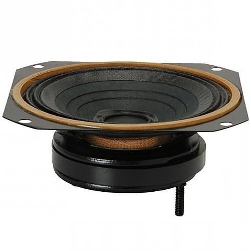 4C3PAB 4" Indoor Square Frame Loudspeaker with Cloth Surround, oz, 96 dB, Ohms, Black