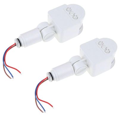 2PCS AC 110-240V PIR Motion Sensor Switch 180 Detection Angle 5-11M Induction Range IP65 Waterproof for Home Lights