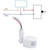 2PCS AC 110-240V PIR Motion Sensor Switch 180 Detection Angle 5-11M Induction Range IP65 Waterproof for Home Lights view 3