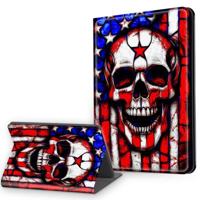 Case for 6" All-New Kindle 11th Generation 2024/2022 Release, Multi-Angle Viewing Leather Lightweight Smart Stand Back Cover with Auto Sleep Wake, Abstract Skull