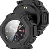 2 Pack Hard Case for Amazfit T-Rex 3 Pro Smartwatch with Screen Protector, Hard PC Protective Case Shockproof Anti-Scratch Bumper Cover with Tempered Glass (Black/Black) view 2