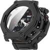 2 Pack Hard Case for Amazfit T-Rex 3 Pro Smartwatch with Screen Protector, Hard PC Protective Case Shockproof Anti-Scratch Bumper Cover with Tempered Glass (Black/Black) view 3