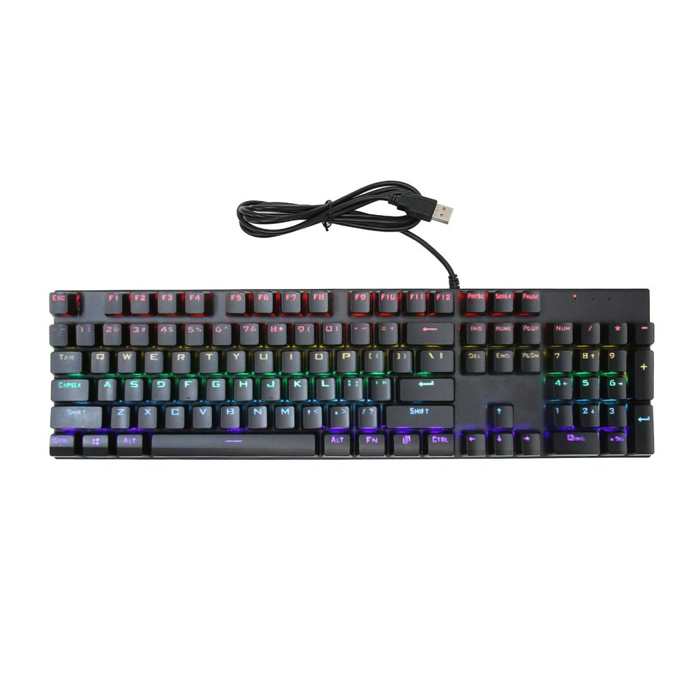 104 Keys Mechanical Keyboard with Blue, RGB Gaming Keyboard, 28 Backlight Modes Dual Color Injection Keycaps, Wired Keyboard for, OS X, PC, Laptop