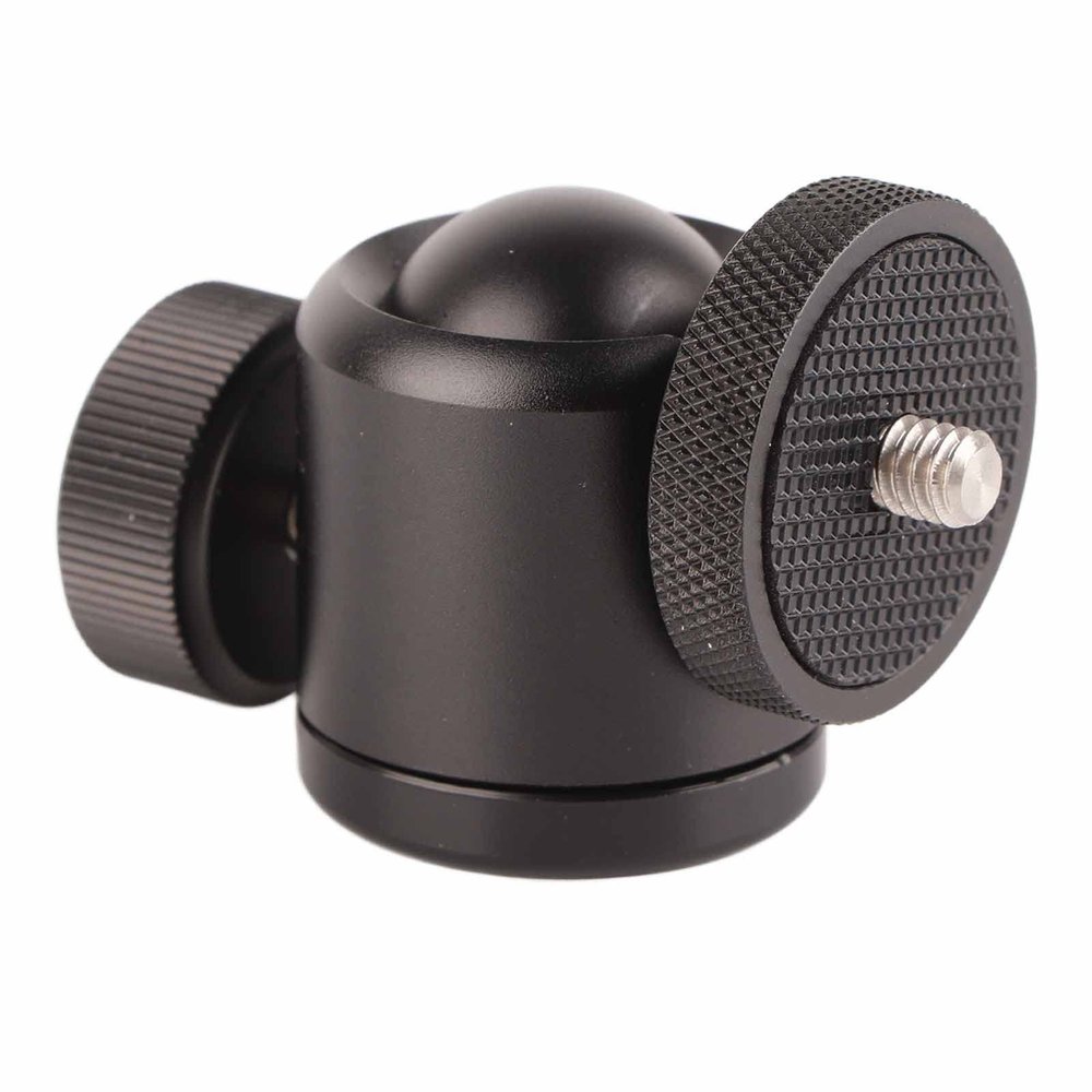 Camera Tripod Head, 360 Degree Rotating Panoramic Head with 14/ Inch Hot Shoe, Aluminum Alloy DSLR Camera Mount Head for DSLR Cameras, Camcorders, Stands, Tripods, Monopods