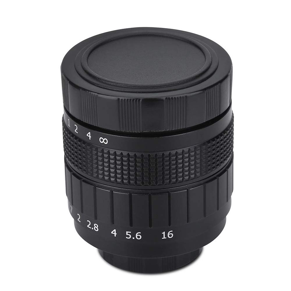 Tbest 35mm TV Camera Lens Premium Metal Coated Wide Aperture f1.7 Fixed Manual Focus C Mount Compatible for Mirrorless Cameras Macro Photography Black 4.3x5.5cm