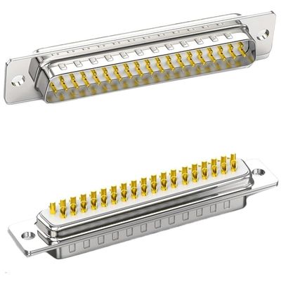 10Pc Gold DB9 DB15 DB25 DB26 DB37 Connector VGA Serial Port Adapter Male Female Plug Socket 2row 3rows Pin Wiring Type(10pcs Male DB37)