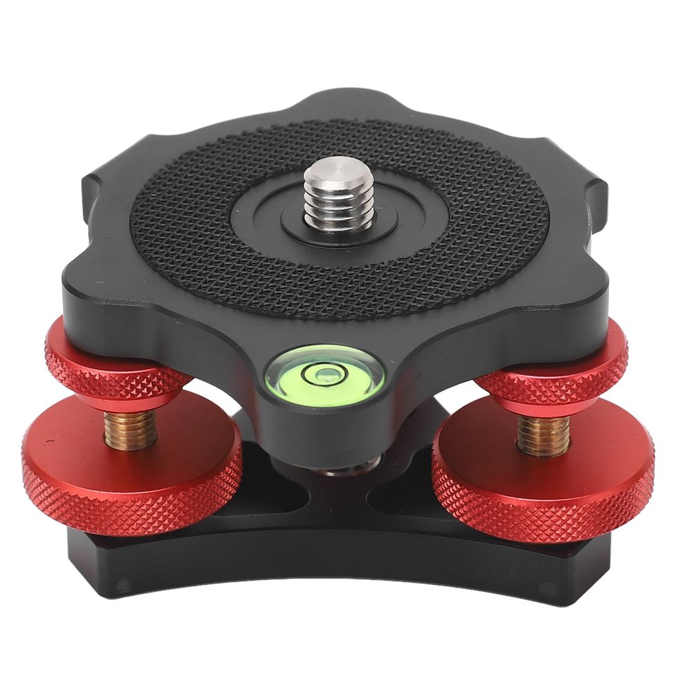 ciciglow Tripod Head Leveling Base Camera Leveler, LP64 Tripod Leveler Base Wheel Head, 3/8 Thread, +5 Precise Angle Adjustment for Macro Panoramic Photography